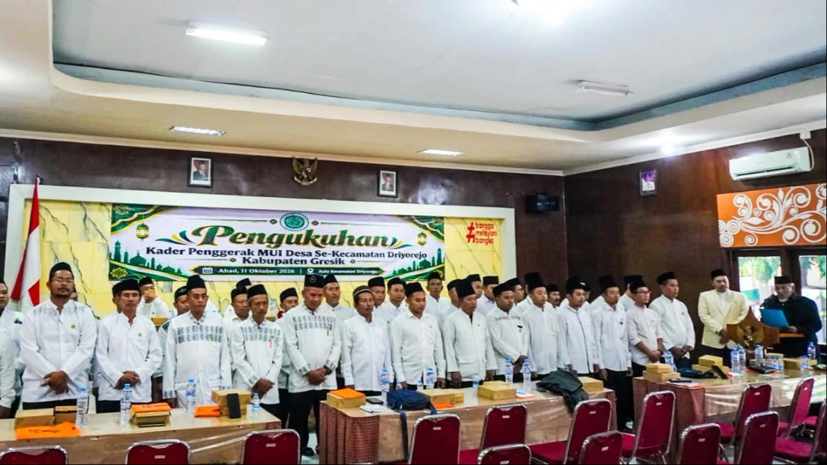 Tantangan Dakwah Kota Wali Semakin Kompleks, KP MUI Desa Se-Driyorejo Resmi Dikukuhkan