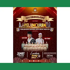 Peluncuran Pilkada Gresik, KPU Sholawatan Bareng Gus Azmi
